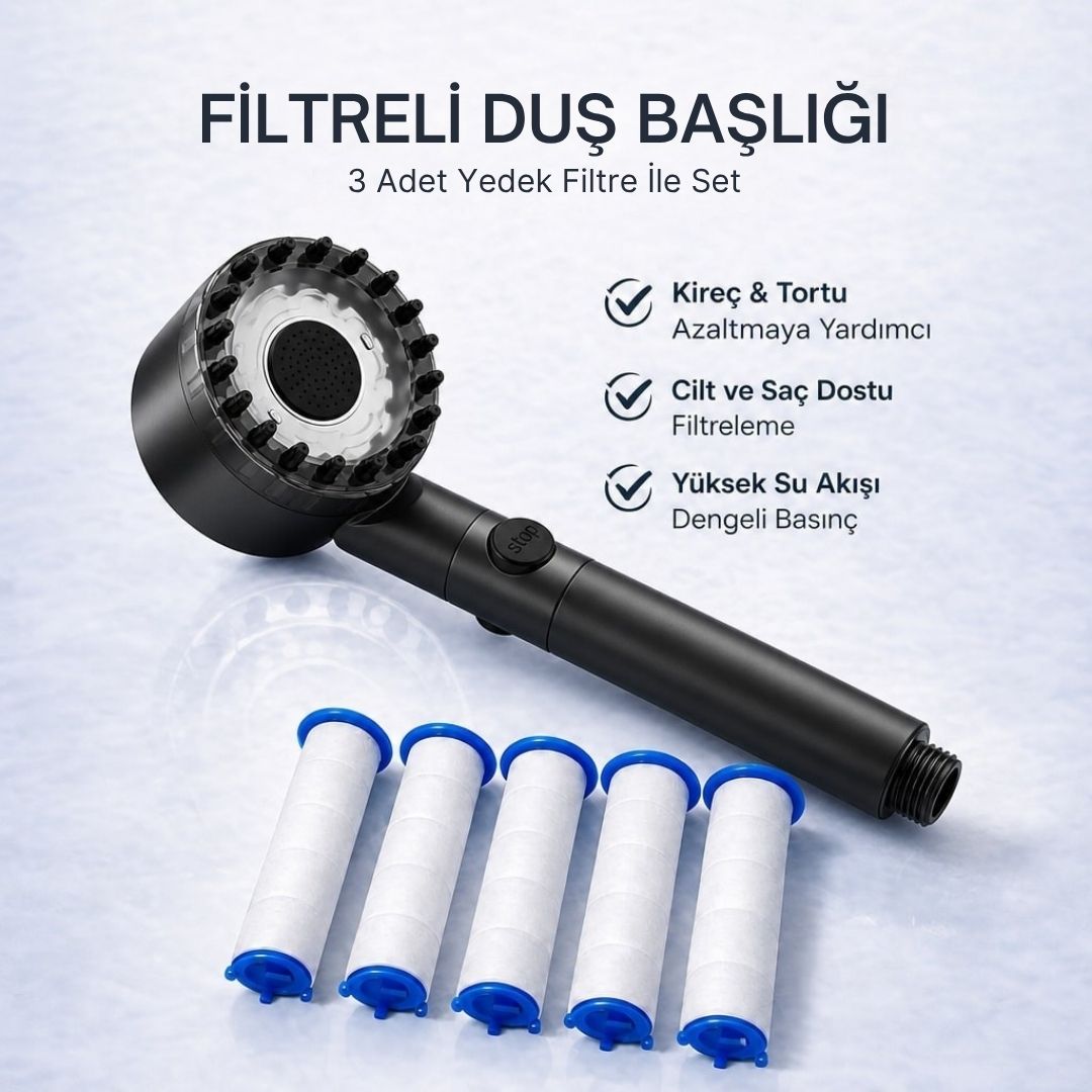Yumuşak Silikonlu Filtreli Duş Başlığı