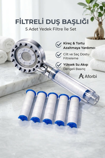Filtreli Duş Başlığı – Kireç ve Klor Azaltıcı Arıtmalı Banyo Duş Başlığı
