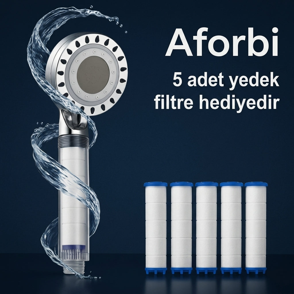 Filtreli Duş Başlığı – Kireç ve Klor Azaltıcı Arıtmalı Banyo Duş Başlığı