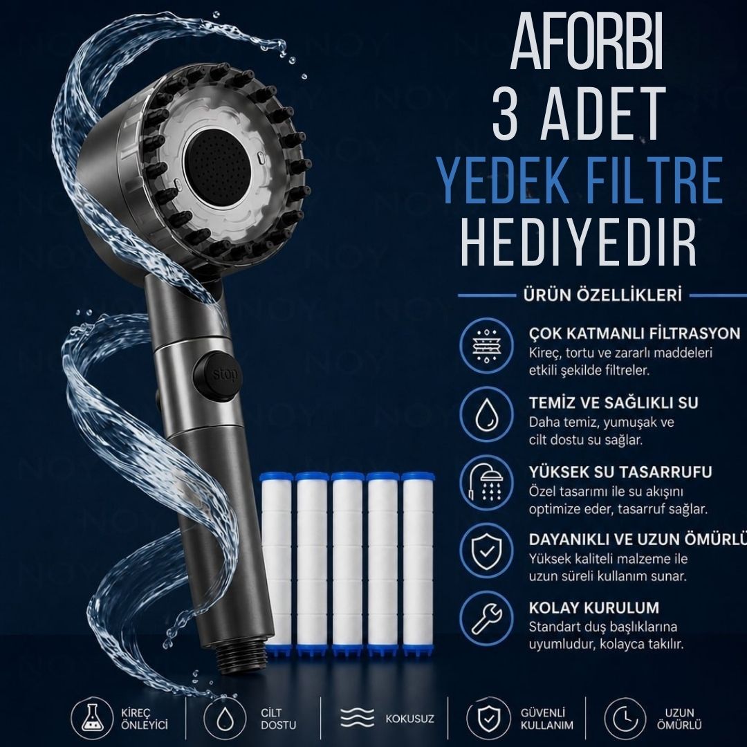 Yumuşak Silikonlu Filtreli Duş Başlığı